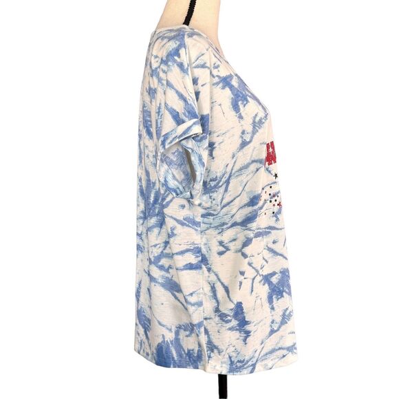 Style & Co 3X-Large Top Graphic Dolman Sleeve V-Neck Tie-Dye "Shine & Sparkle" - Picture 4 of 9